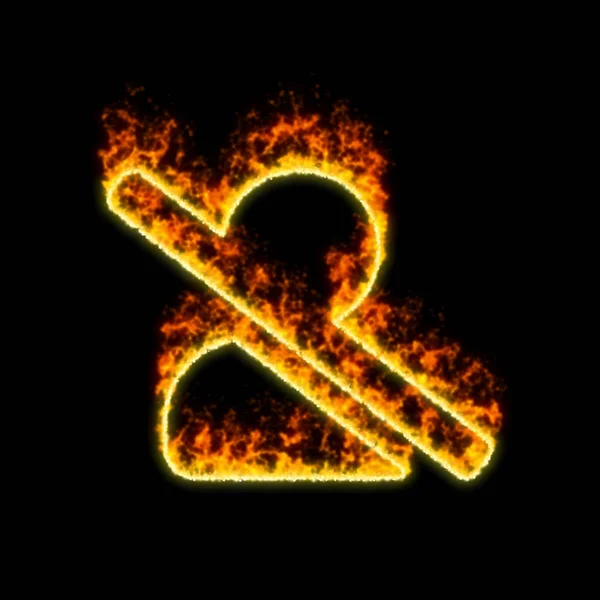 O símbolo usuário corta queimaduras no fogo vermelho — Fotografia de Stock