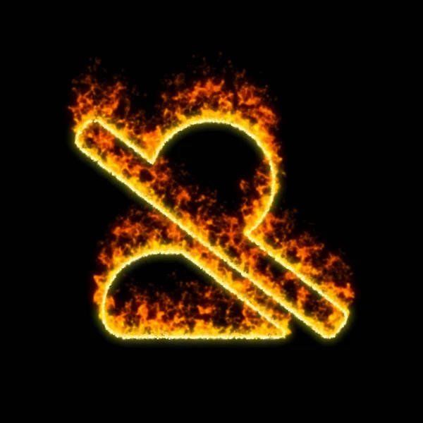 Der Symbol-Schrägstrich brennt in rotem Feuer — Stockfoto