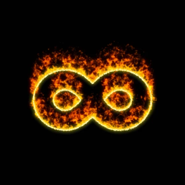 El símbolo infinito arde en fuego rojo — Foto de Stock