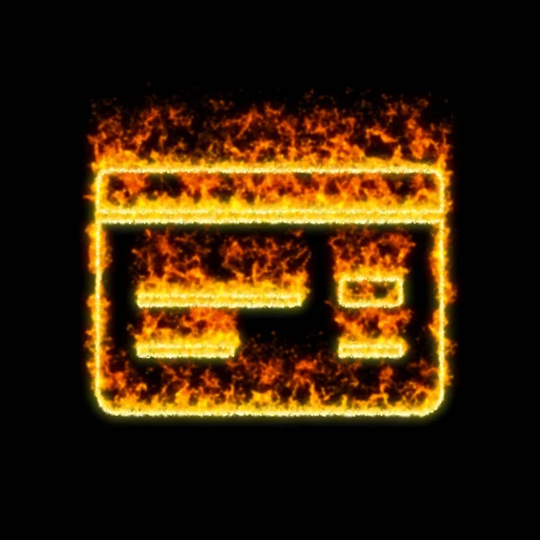 Symbol czek pieniężnych pali się w czerwonym ogniu — Zdjęcie stockowe