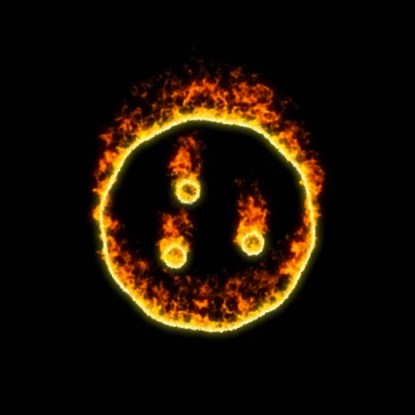 The symbol cookie burns in red fire — Stock Photo, Image