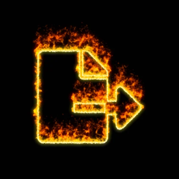 Экспорт файла символа горит красным огнем — стоковое фото