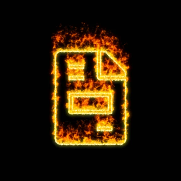La facture du fichier symbole brûle dans un feu rouge — Photo