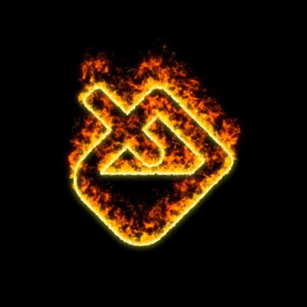 Het symbool vulling brandt in rood vuur — Stockfoto