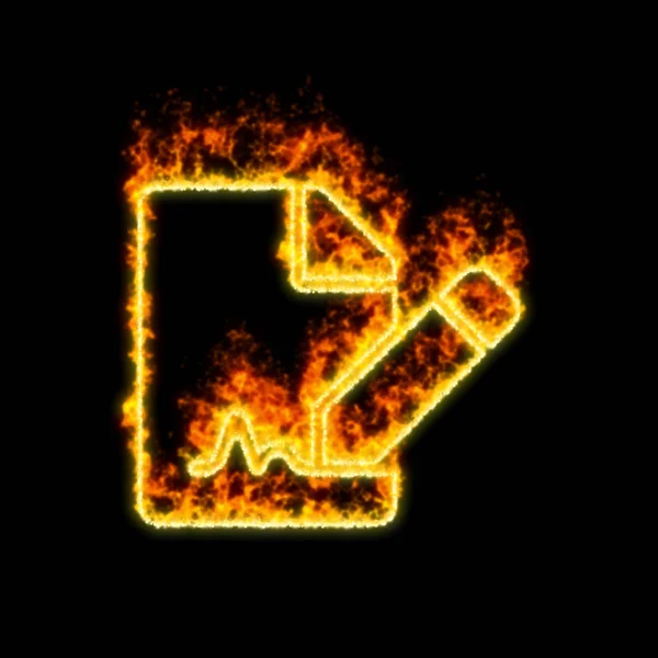 La firma del file simbolo brucia nel fuoco rosso — Foto Stock