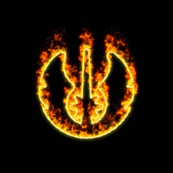 Rosja, Jekaterynburg-16 kwietnia 2019: symbol Jedi pali się w czerwonym ogniu — Zdjęcie stockowe