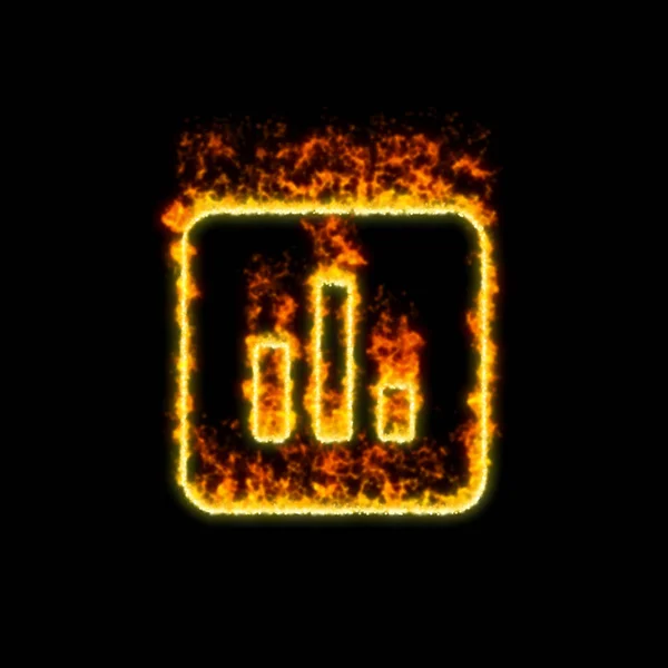 Symbol mätningen brinner i röd eld — Stockfoto