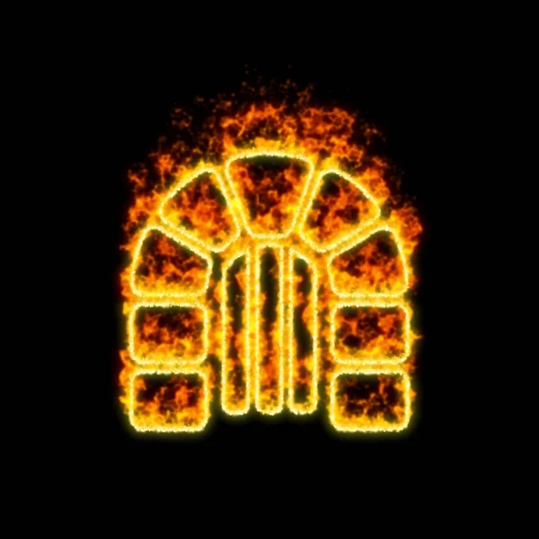 O símbolo masmorra queima no fogo vermelho — Fotografia de Stock