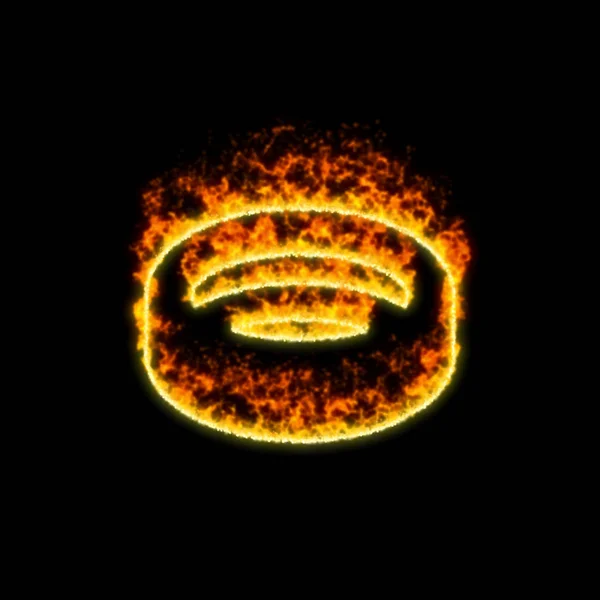Symbol se spálí v červeném ohni — Stock fotografie
