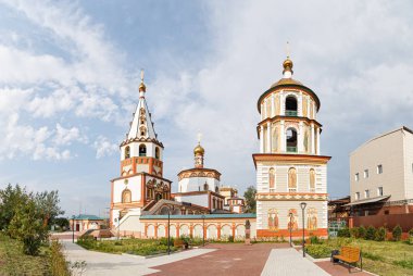 Rusya, Irkutsk - 25 Temmuz 2018: İsa'nın Doğuşu o katedral