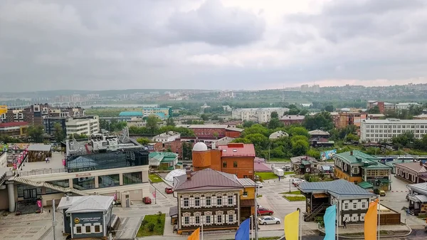 Russland, irkutsk - 26. juli 2018: 130. quartal (auch irkutsk siedlung), irkutsk, russland, von dron — Stockfoto