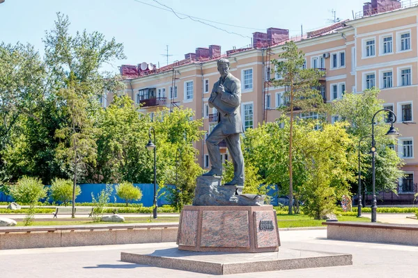 Russia, Omsk - July 17, 2018: Monument to Mikhail Vrubel — Stock Photo, Image