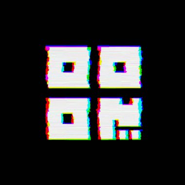 Sembol qrcode kusurları vardır. Glitch ve şeritler 