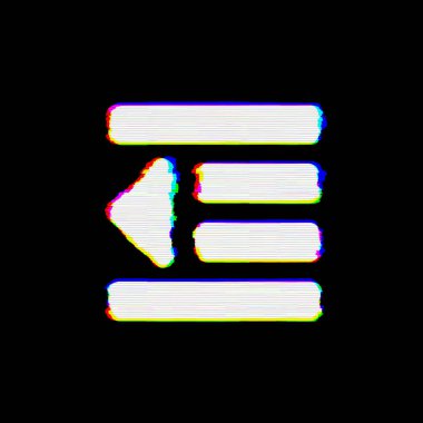 Sembol outdent kusurları vardır. Glitch ve şeritler 