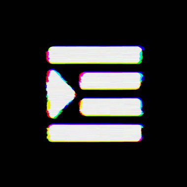 Sembol girintisinin kusurları var. Glitch ve şeritler 