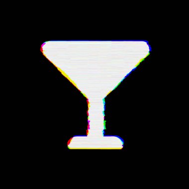 Sembol cam martini kusurları vardır. Glitch ve şeritler 