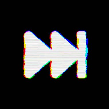 Sembol hızlı ileri kusurları vardır. Glitch ve şeritler 