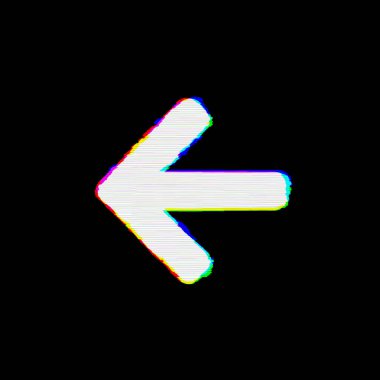 Soldaki sembol ok kusurları vardır. Glitch ve şeritler 