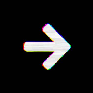Sembol ok sağ kusurları vardır. Glitch ve şeritler 