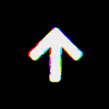Sembol ok yukarı kusurları vardır. Glitch ve şeritler 