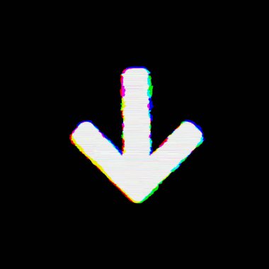 Sembol ok aşağı kusurları vardır. Glitch ve şeritler 