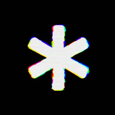 Sembol yıldız hataları vardır. Glitch ve şeritler 