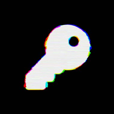 Sembol anahtarında kusurları var. Glitch ve şeritler 