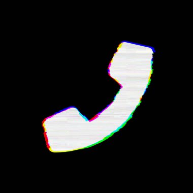 Sembol telefonun kusurları var. Glitch ve şeritler 
