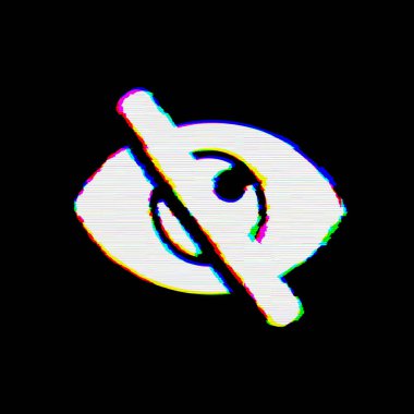 Sembol göz eğik liği kusurları vardır. Glitch ve şeritler 