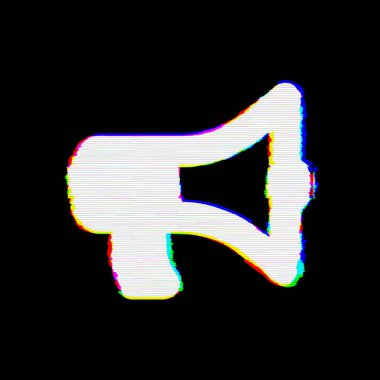 Sembol bullhorn kusurları vardır. Glitch ve şeritler 