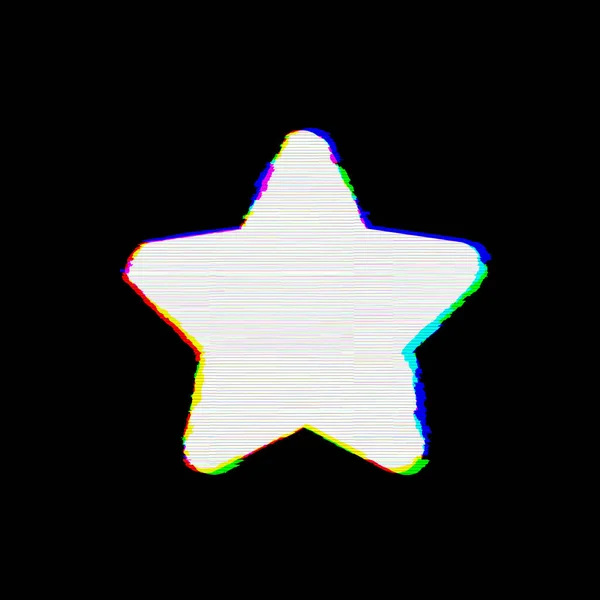 Το σύμβολο αστέρι έχει ελαττώματα. Δυσλειτουργία και ρίγες — Φωτογραφία Αρχείου