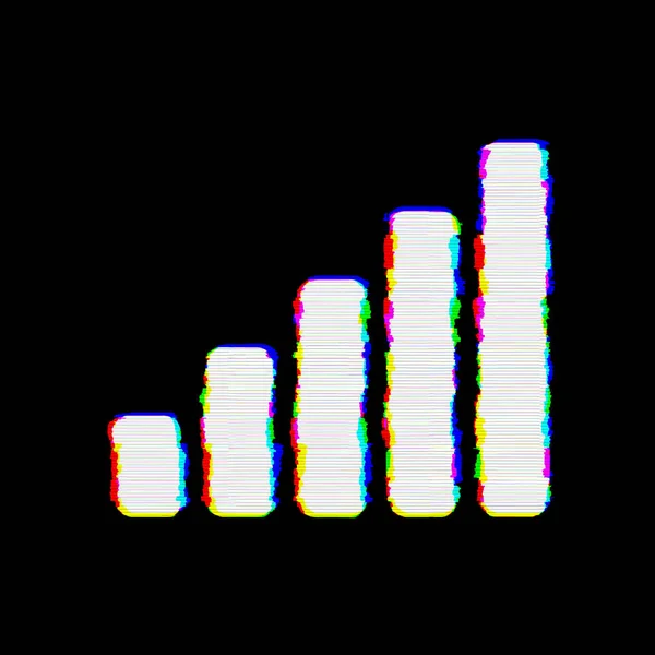 기호 신호에 결함이 있습니다. 글리치 및 스트라이프 — 스톡 사진