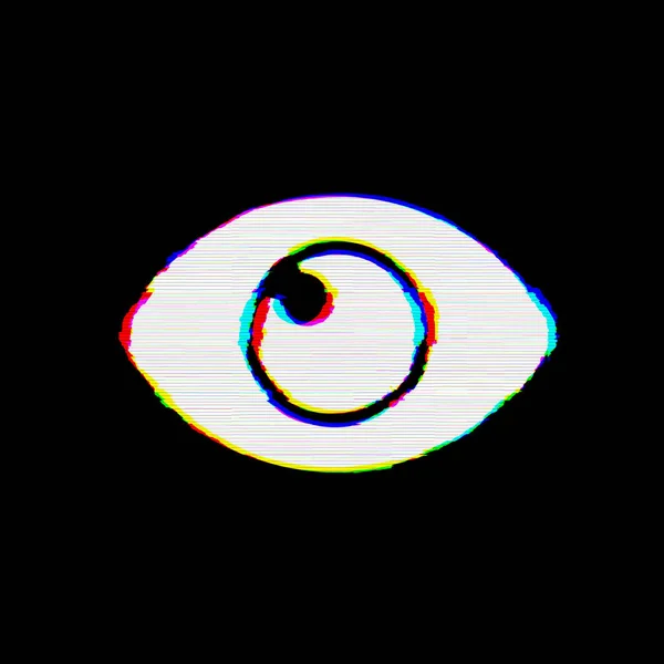 El ojo símbolo tiene defectos. Falla y rayas — Foto de Stock