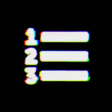 Sembol listesi ol kusurları vardır. Glitch ve şeritler 