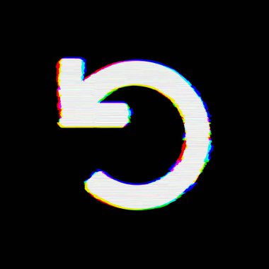 Sembol geri al,. Glitch ve şeritler 