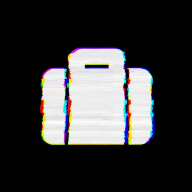 Sembol bavulun kusurları var. Glitch ve şeritler 