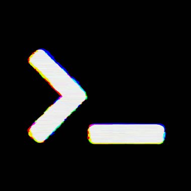 Sembol terminalinde kusurlar var. Glitch ve şeritler 