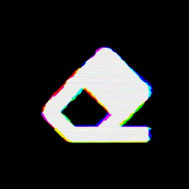 Sembol silginin kusurları var. Glitch ve şeritler 
