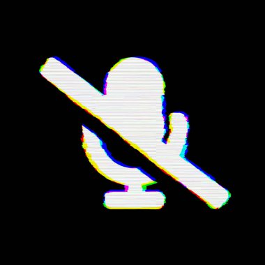 Sembol mikrofon eğik çizgi kusurları vardır. Glitch ve şeritler 
