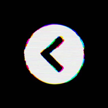 Soldaki sembol dairenin kusurları vardır. Glitch ve şeritler 