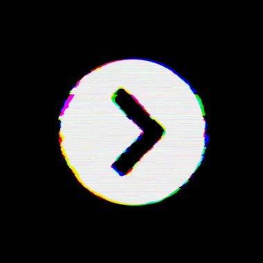 Sembol chevron daire sağ kusurları vardır. Glitch ve şeritler 