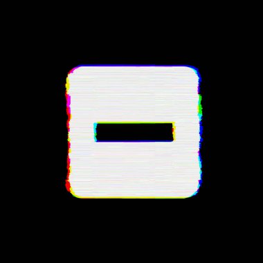Sembol eksi kare kusurları vardır. Glitch ve şeritler 