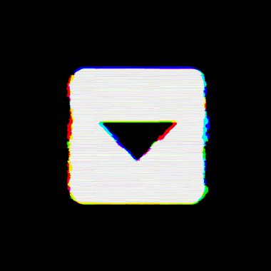 Sembol caret kare aşağı kusurları vardır. Glitch ve şeritler 