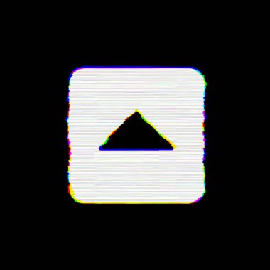 Sembol caret kare kadar kusurları vardır. Glitch ve şeritler 
