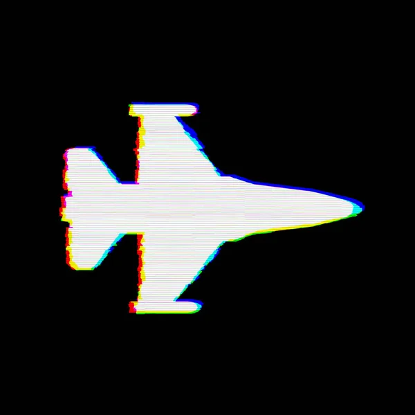 Symbol Kampfjet hat Mängel. Panne und Streifen — Stockfoto