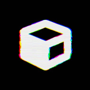 Sembol küpün kusurları vardır. Glitch ve şeritler 