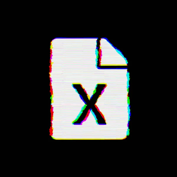 Arquivo de símbolo X tem defeitos. Falhas e riscas — Fotografia de Stock