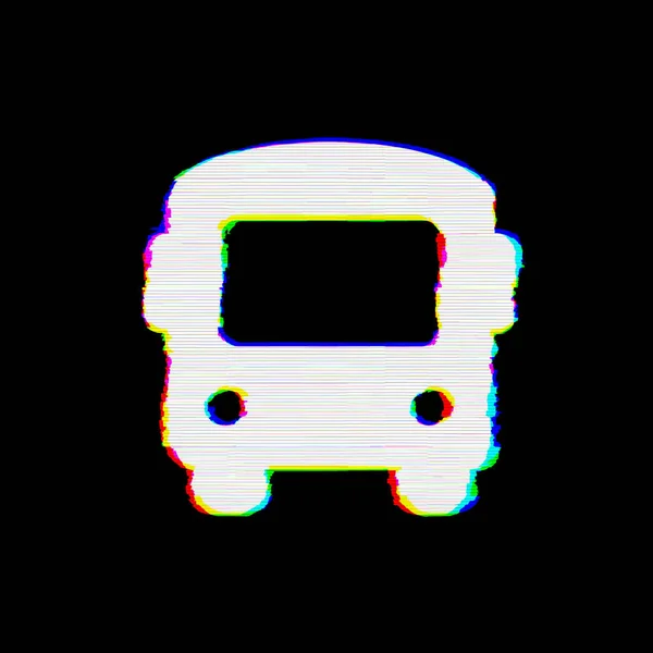 Symbole bus a des défauts. Glitch et rayures — Photo