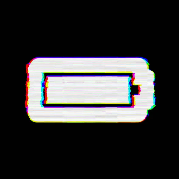 Symbole batterie pleine a des défauts. Glitch et rayures — Photo