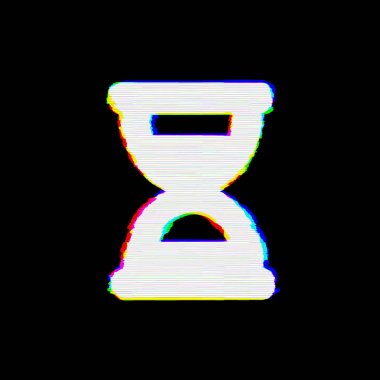 Sembol kum saati yarısı kusurları vardır. Glitch ve şeritler 
